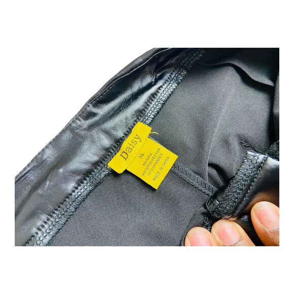 Daisy Womens Faux Leather Flared Motorcycle Biker Pants Black High Rise XL - Picture 5 of 7